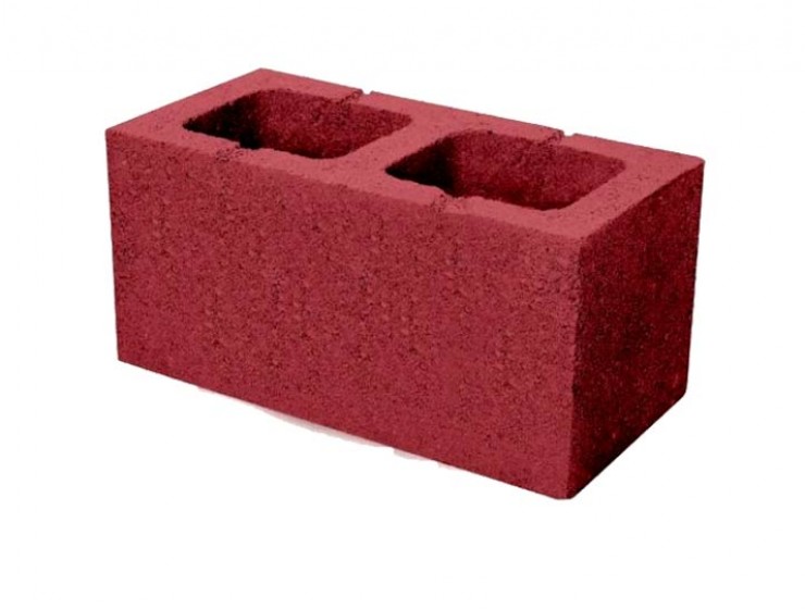 Блок пескобетонный красный 390x190x188мм